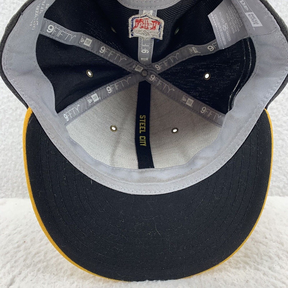 Pittsburgh Steelers New Era Hat Mens Snapback OSFM Steel City Black Yellow NFL - Picture 6 of 8
